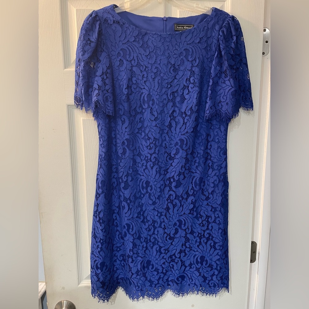Jessica Howard Blue Lace Dress size 14P